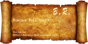 Bacsa Róbert névjegykártya